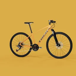 Detailed 3D mountain bike model with realistic textures and components, perfect for Blender 3D rendering.