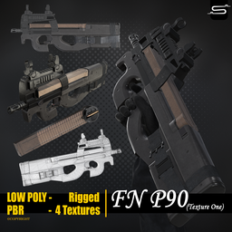 FN P90 Gun - Rigged