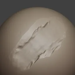 Large scrape brush creating rough damage effects on 3D model surface, suitable for Blender sculpting tools.