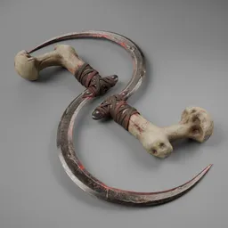 Old Ancient Femour Bone Knife - Barbarian style curve Kukri knife