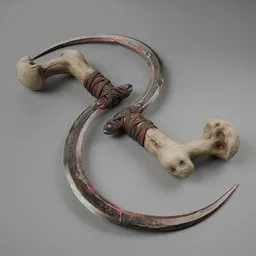 Old Ancient Femour Bone Knife - Barbarian style curve Kukri knife