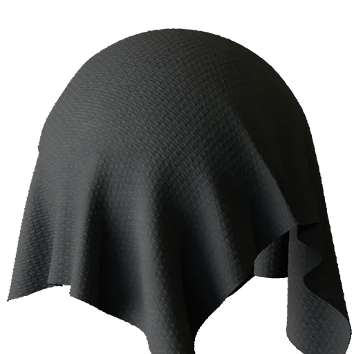 Black Waffle Fabric