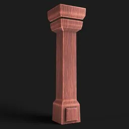 Stylized Wooden Column / Pedestal