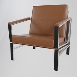 "High quality 3D model of a brown faux leather accent chair with metal frame, perfect for furniture scenes in Blender 3D. Inspired by Michael Flohr, this elegant chair features an up-to-the-elbow design and is available in FBX format. Created with Imet2020, this chair is the perfect addition to your constructivist and medical lighting scenes."