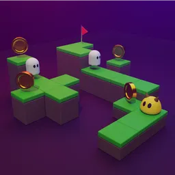 Low Poly Platformer Game World