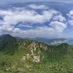 Green tree mountain cloud bluesky