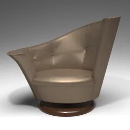 High-quality 3D model of a modern armchair with seamless leather texture, designed for Blender.