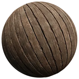 High-resolution PBR old wood planks texture for realistic 3D modeling in Blender, suitable for vintage and rustic designs.