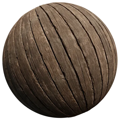 High-resolution PBR old wood planks texture for realistic 3D modeling in Blender, suitable for vintage and rustic designs.