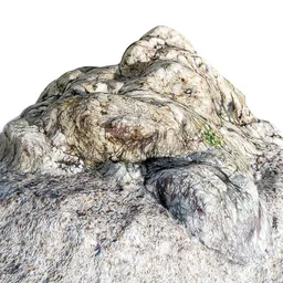 Photorealistic 3D quartz rock model with PBR textures for Blender rendering.