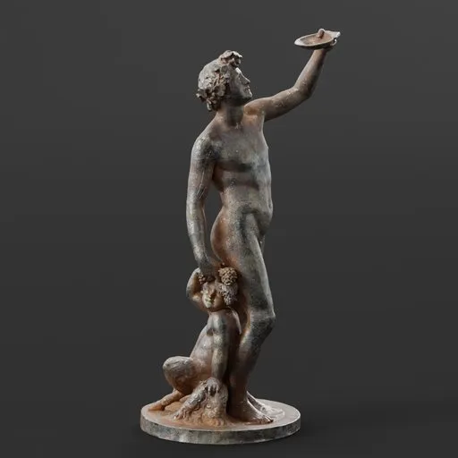 statue of Iron standing bacchus