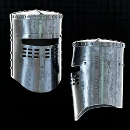 Worn Steel Knight Helmet