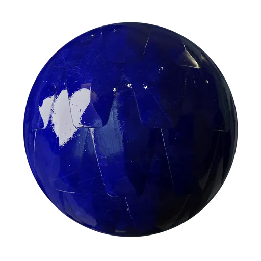 Glossy Blue Ceramic Panel Surface
