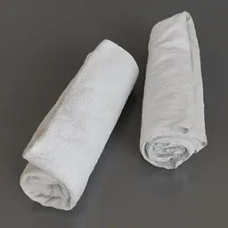Detailed 3D model of a rolled bath towel, perfect for realistic bathroom scenes in Blender.
