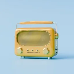 Vintage Yellow Retro Radio