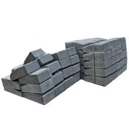 Detailed Blender 3D render of realistic cement blocks for construction visualization.