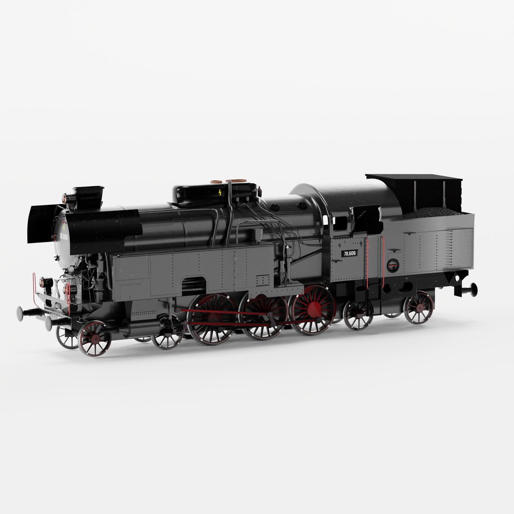 Steam Locomotive | FREE Passenger Trains Models | BlenderKit