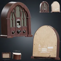 Dark Wood Vintage Cathedral Radio