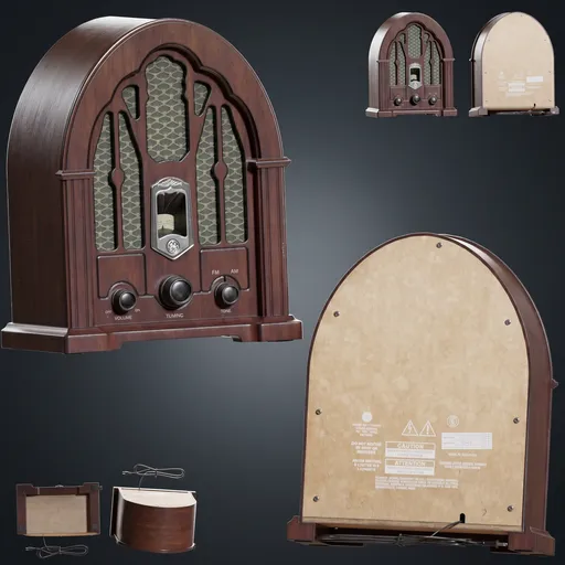 Dark Wood Vintage Cathedral Radio