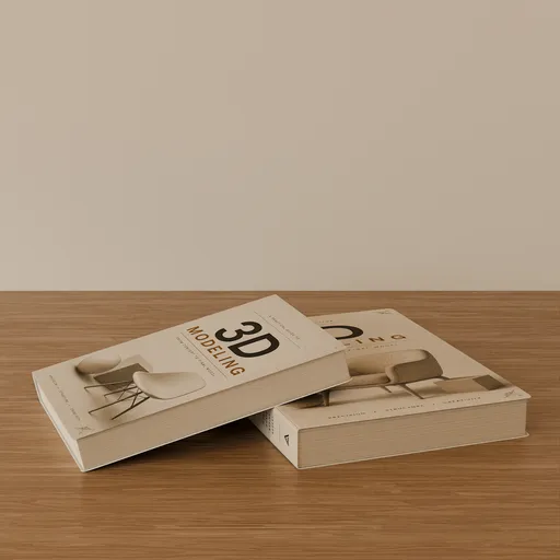 3D Modeling Books Crossed Stack