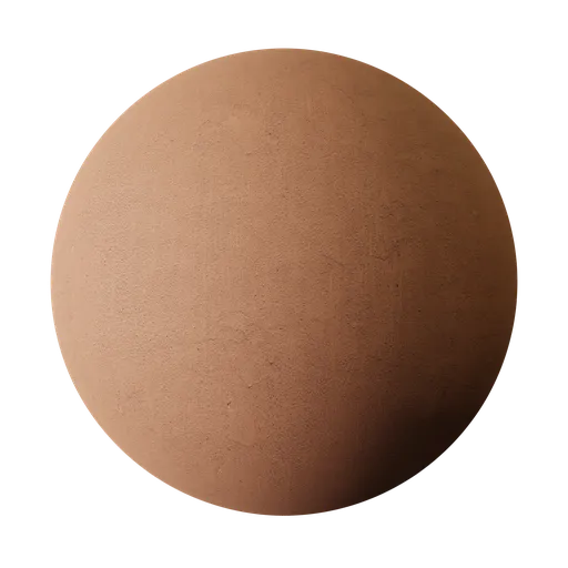 Slightly cracked old brown plaster, PBR material for Blender 3D modeling and rendering, high-resolution texture.