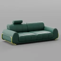 Luxury Leather sofa with headrest