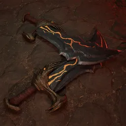 Blades of chaos god of war Low-poly