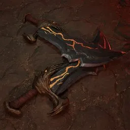 Blades of chaos god of war Low-poly