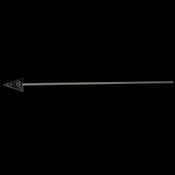Detailed 3D model of a historical arrow with intricate design, compatible with Blender for military simulations.