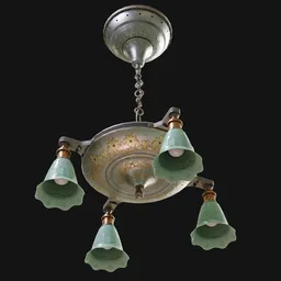 Simple Quad-Arm Pan Chandelier