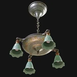 Simple Quad-Arm Pan Chandelier