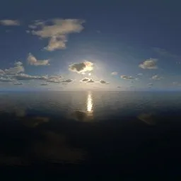 Cloudy over sea with sun HDR