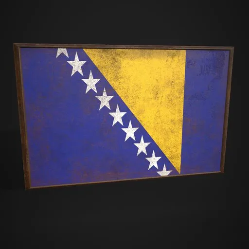 Bosnia Herzegovina Flag Picture Frame