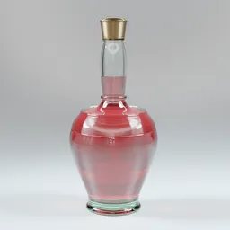 Intricately designed Middle Eastern-inspired 3D liquor bottle model for Blender rendering.