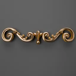 Intricate golden classical ornament 3D model for enhancing design details in Blender.