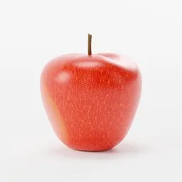 Realistic 3D model of a red apple with detailed textures, perfect for Blender rendering and nature simulations.