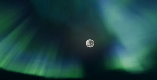 Moon fog star night Aurora