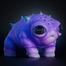 Purple Alien Rigged