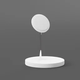 "Explore the 2-in-1 Wireless Charger Stand with MagSafe 3D model created in Blender 3D. Perfect for industrial and exterior settings, this high-quality model features a flat metal antenna and minimalist design. Add elegance to your 3D projects with this trending and versatile piece."