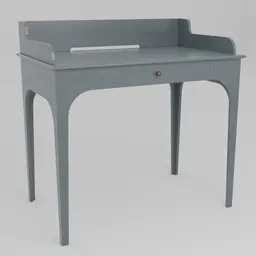 Detailed 3D model of a stylish, functional urban desk with storage, showcasing craftsmanship in Blender.
