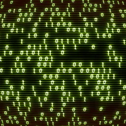 Retro CRT Glowing Green Binary Code