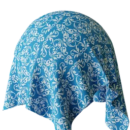 Blue patterned fabric