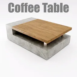 High-quality PBR 3D model of a modern coffee table, optimized for Blender rendering.