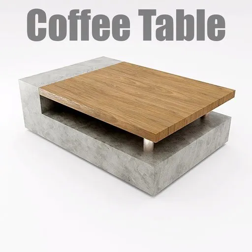 High-quality PBR 3D model of a modern coffee table, optimized for Blender rendering.