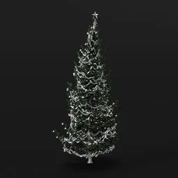 Christmas Tree Green White Large