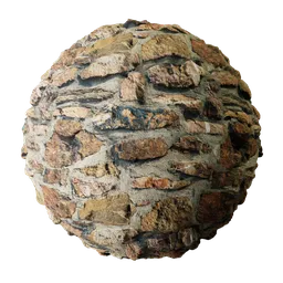 High-resolution stone wall 3D material for Blender PBR workflow with natural color variation and realistic texture details.