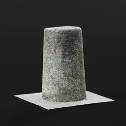 Highly detailed urban concrete bollard 3D model with textured surface for Blender rendering.