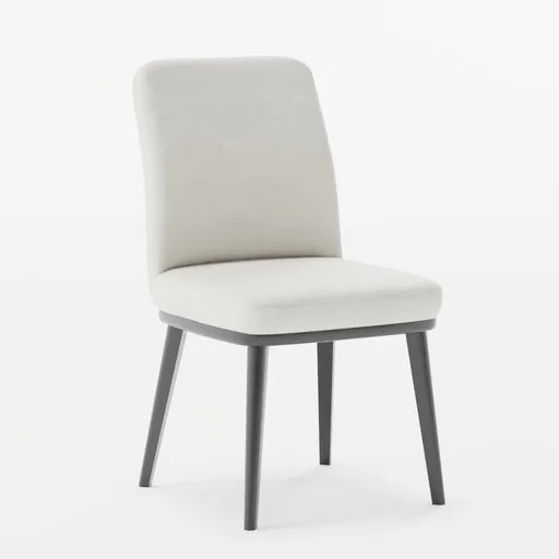 High-quality 3D model of a modern chair with fabric upholstery for Blender rendering and visualization.