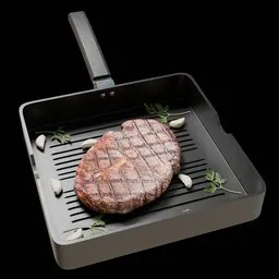 Frying Pan with Homemade Dinner