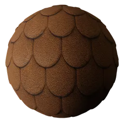 Shingle Roof Tiles Dark Brown Rounded